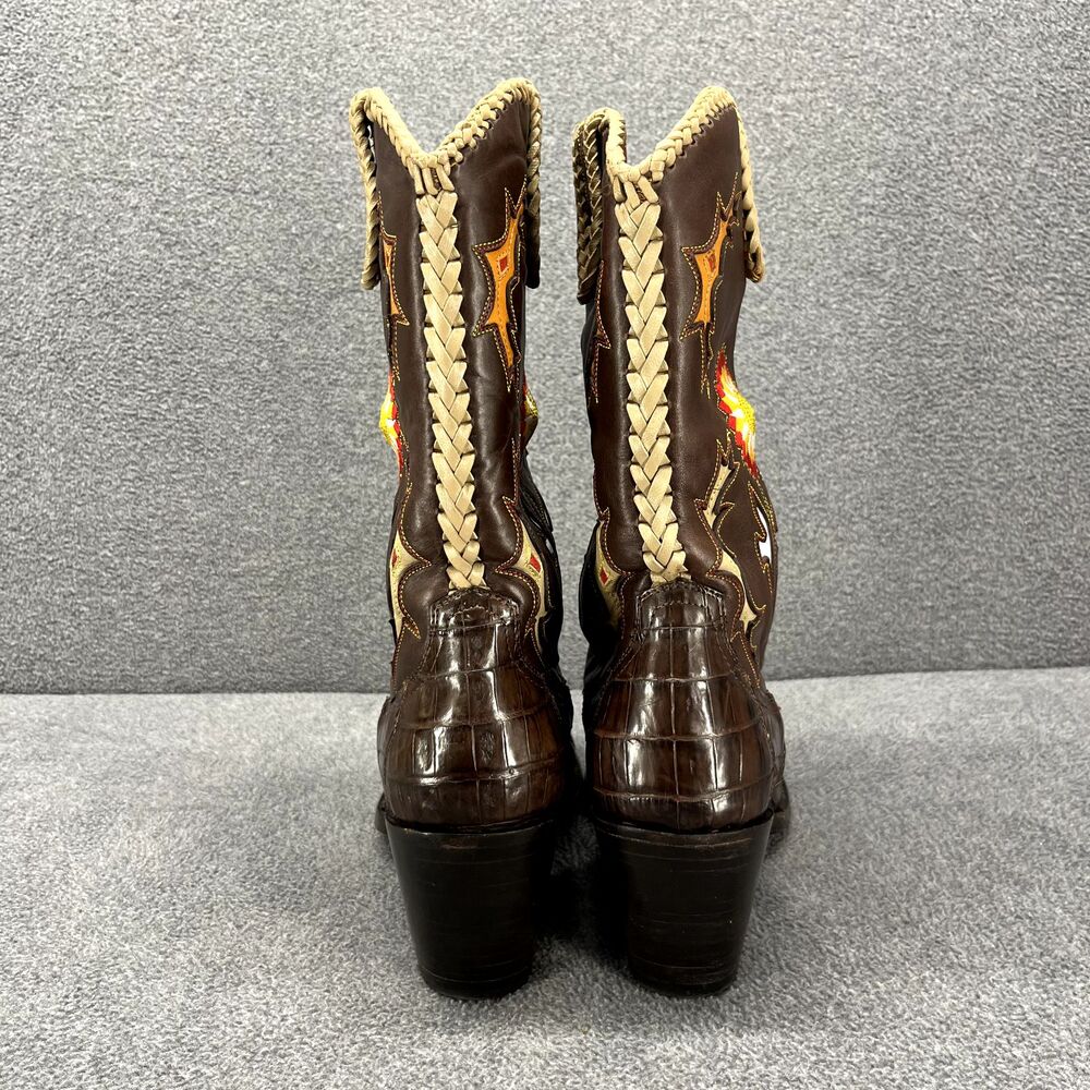 Frye Boots Womens 8.5 B Hope Limited Edition Brown Floral Embroidery Western - Picture 7 of 16